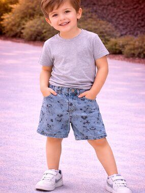 Zara Disney Mickey Mouse Toddler Denim Shorts Size 2-3 Years KDS15